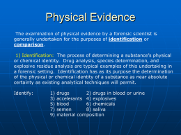 Physical Evidence - Bakersfield College