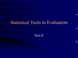 Statistical Tools in Evaluation Chapter 2