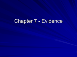 Chapter 7 - Evidence