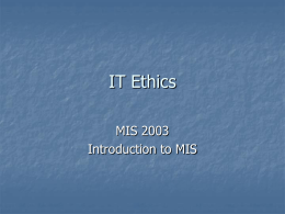 IT Ethics - The University of Tulsa