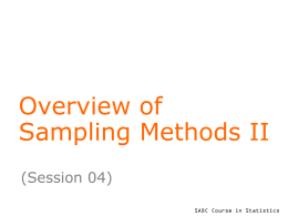 Overview of Sampling Methods II