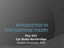 Introduction to Item Response Theory