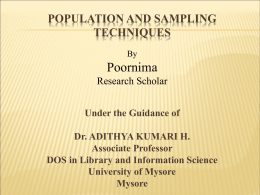 Population and sampling techniques