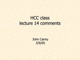 JFC`s notes for lecture 14