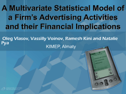 A Multivariate Statistical Model of a Firm´s Advertising