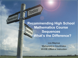 Recommending High School Mathematics Course Sequences