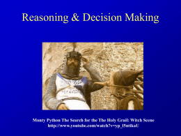 Lecture 13 Reasoning and Decision Making Van Selst