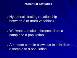 Levels of Measurement & Statistical Tests