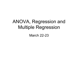 Regression and Multiple Regression