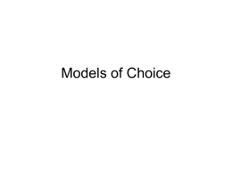 Models of Choice