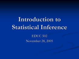 Statistical Inference in Education