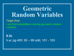 6.3c Geometric Random Variables