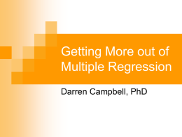 Getting More of out of Multiple Regression