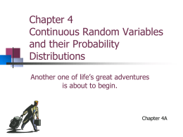 Ch 4A Continuous Random Variables