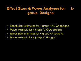 k-group Effect Size & Power