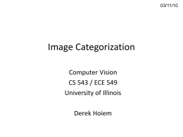 Lecture 16 - Image Categorization