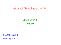 Least squares best fit and Goodness of Fit