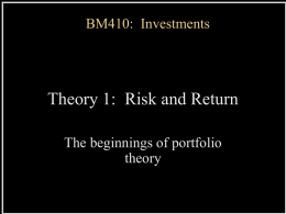 BM410-08 Theory 1 - Risk and Return 20Sep05