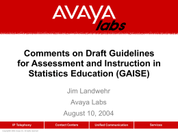 Comments on Draft Guidelines for Assessment and Instruction in