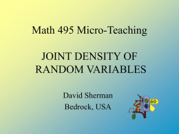 Math 495 Micro-Teaching Joint Probability