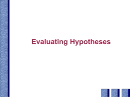 Evaluating Hypotheses