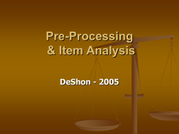 Pre-Processing & Item Analysis