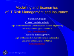 Modelling and Economics of IT Risk Management and