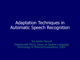 speaker adaptation