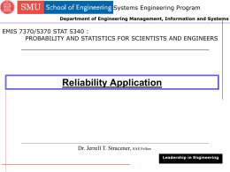 Reliability Application - Lyle School of Engineering