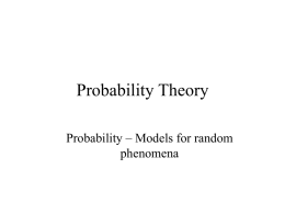 Probability - The Department of Mathematics & Statistics