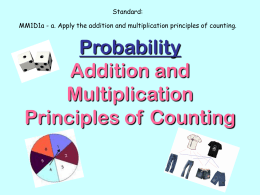Addition and Multiplication Principles of Counting