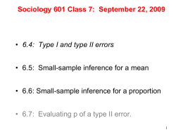 Significance Tests for Small Samples