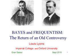 BAYES versus FREQUENTISM - LNGS
