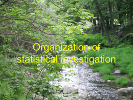 02. Organization of statistical investigation