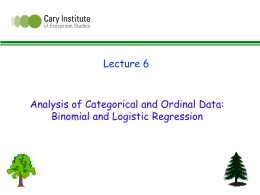 Lecture 6: Analysis of Categorical and Ordinal Data - Sortie-ND