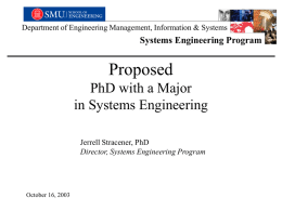Systems Engineering Program - Lyle School of Engineering