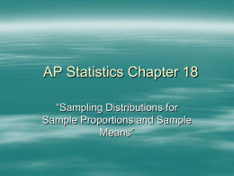 AP Statistics Chapter 18 Part 1