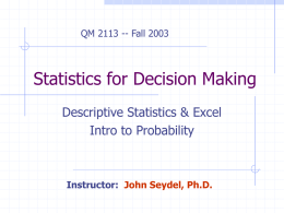 Review and Intro to Probability