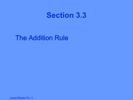 3.3 The Addition Rule