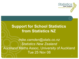 Support for School Statistics form Statistics NZ