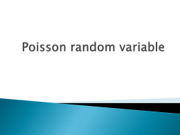 Lecture 19 Poisson Random Variables