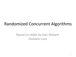 Randomized Distributed Algorithms