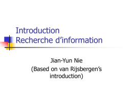 Introduction Recherche d`information