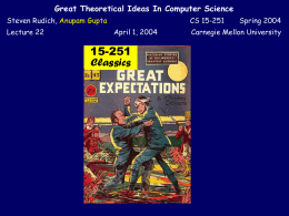 Great Expectations - Carnegie Mellon School of Computer Science
