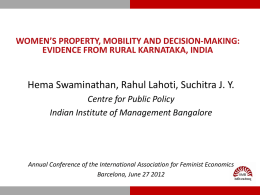 women`s property, mobility and decision-making