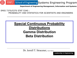 Gamma & Beta Distributions - Lyle School of Engineering