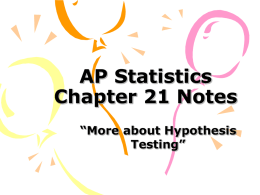 AP Statistics Chapter 21 Notes