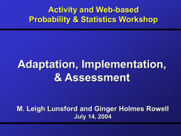 Activity and Web-based Probability & Statistics