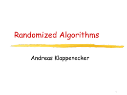 Slides Set 12: Randomized Algorithms