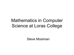 Mosiman slides () - Mathematics, Computer Science & Physics